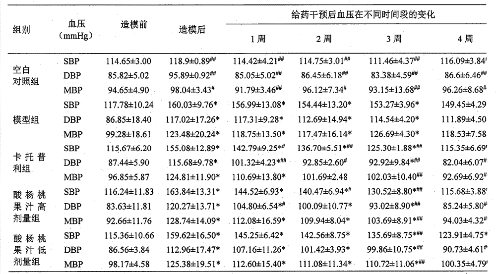 Fruit juice with effects of high blood pressure lowering and high blood pressure target organ protection