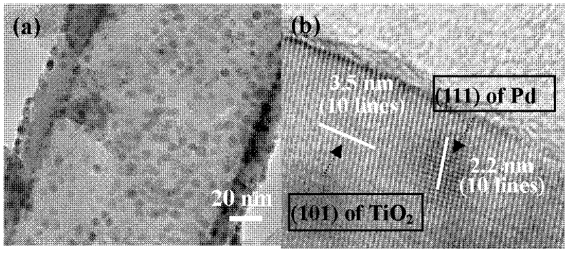 Method for performing photoelectrolysis of water and preparing hydrogen by using palladium quantum dot modified titanium dioxide nanotube array