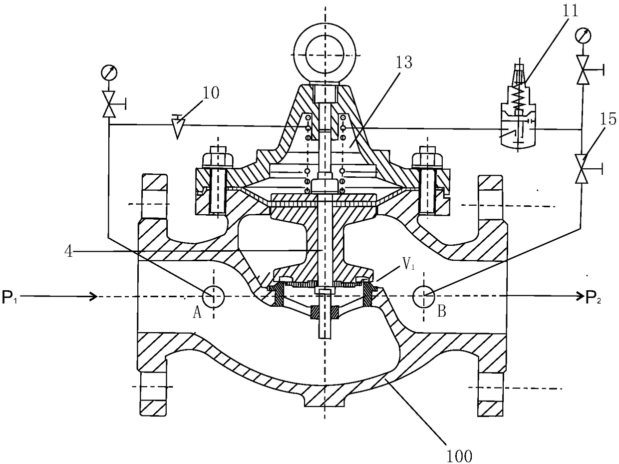 Novel reducing valve with output pressure responding to flow changes