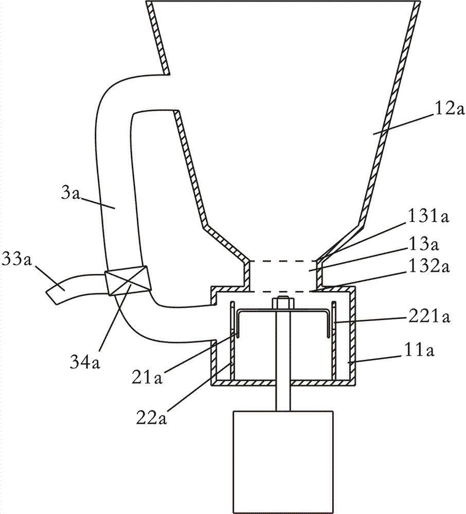 Crushing device for foodstuff processing machine and foodstuff processing machine