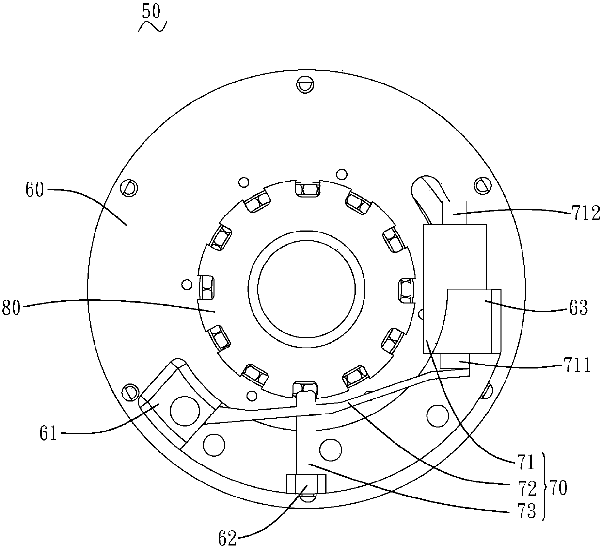 Motor power-off brake device and motor