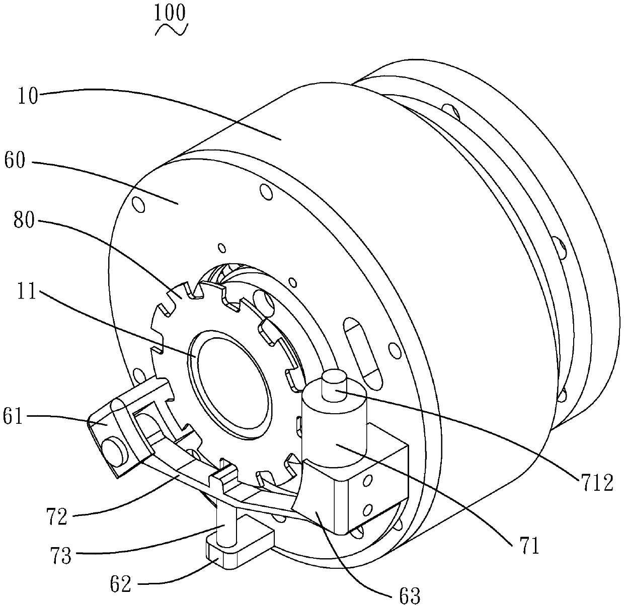 Motor power-off brake device and motor