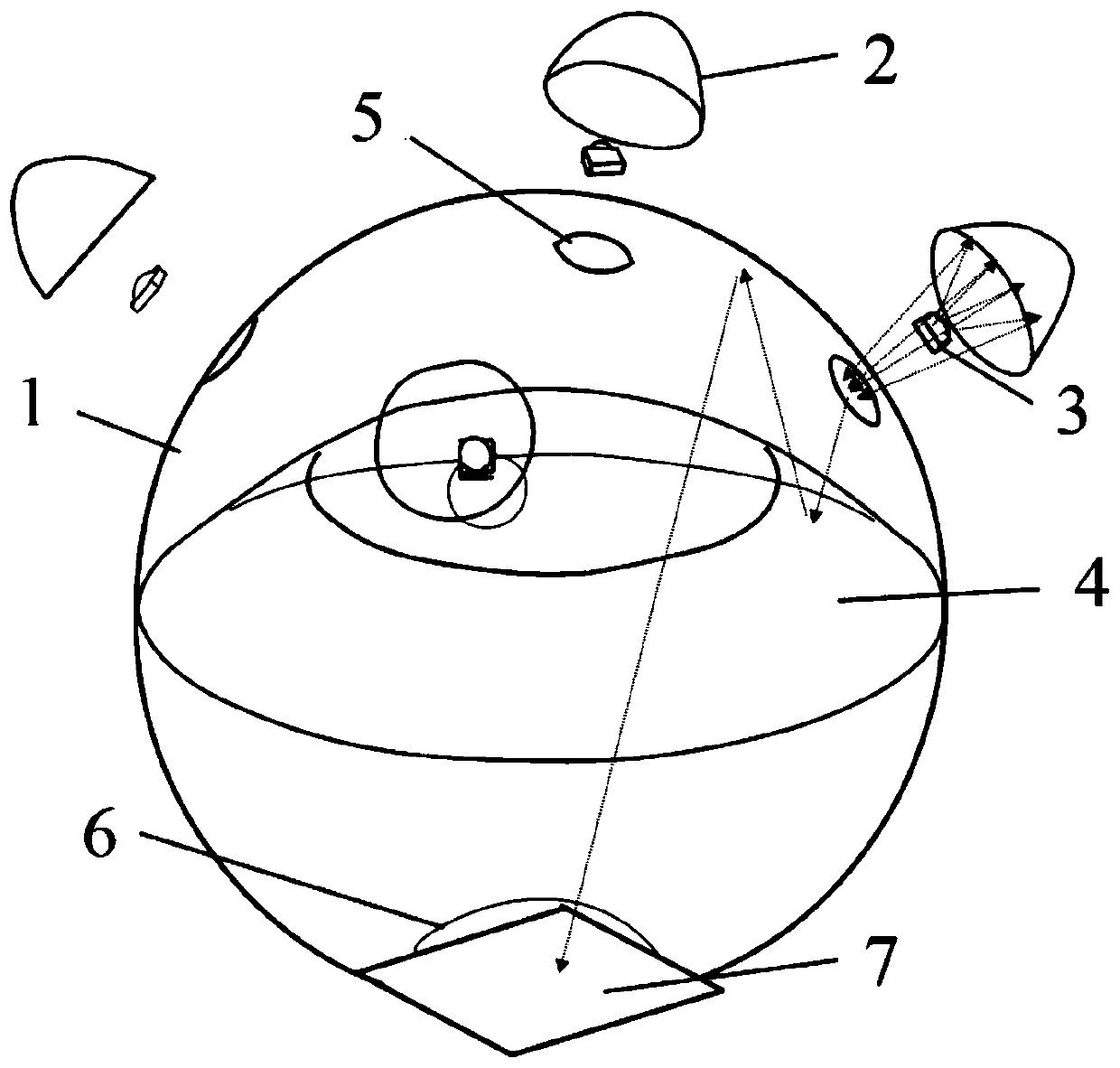 Focusing reflector integral sphere uniform light source