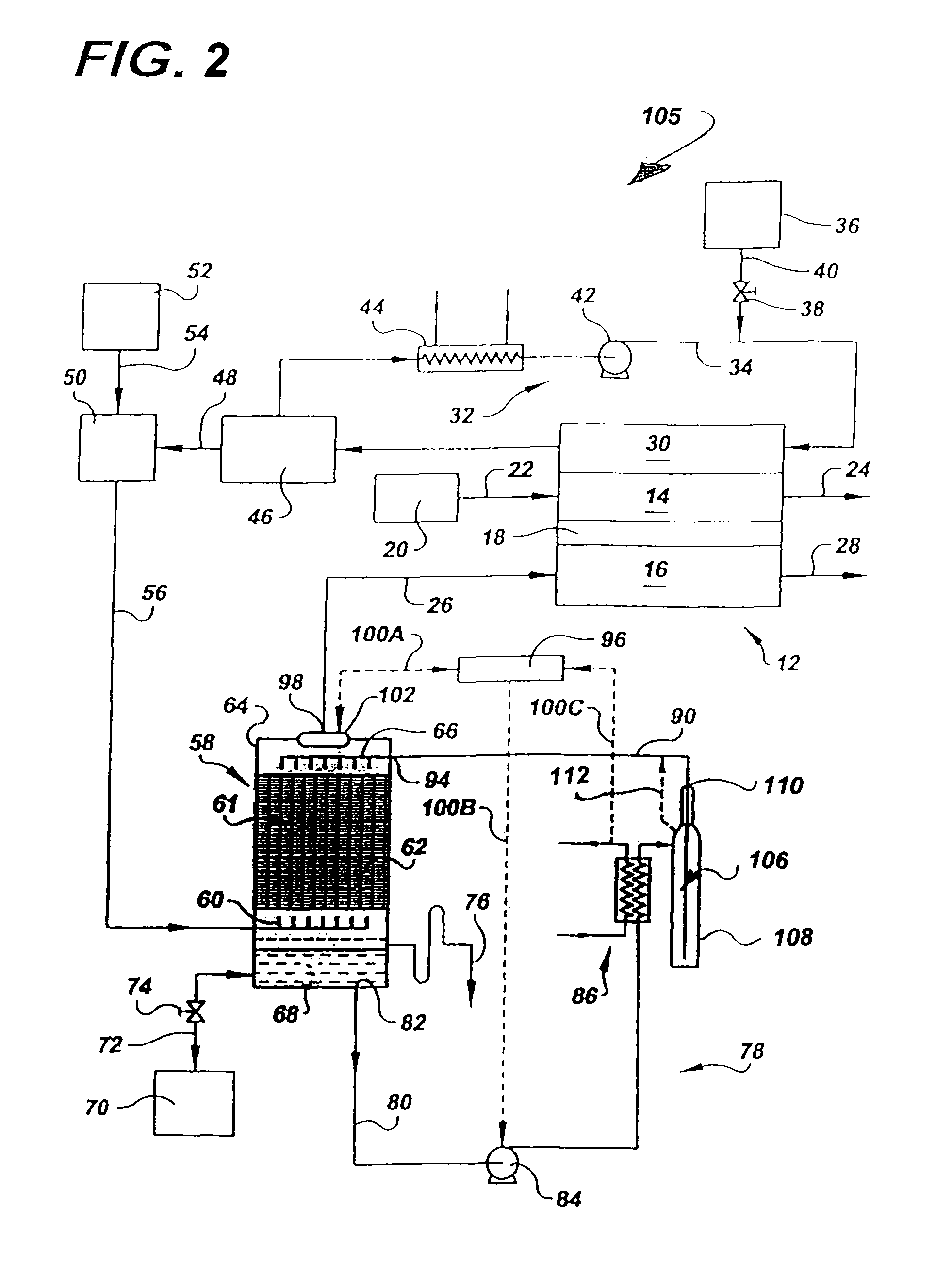 Integrated contaminant separator and water-control loop for a fuel reactant stream