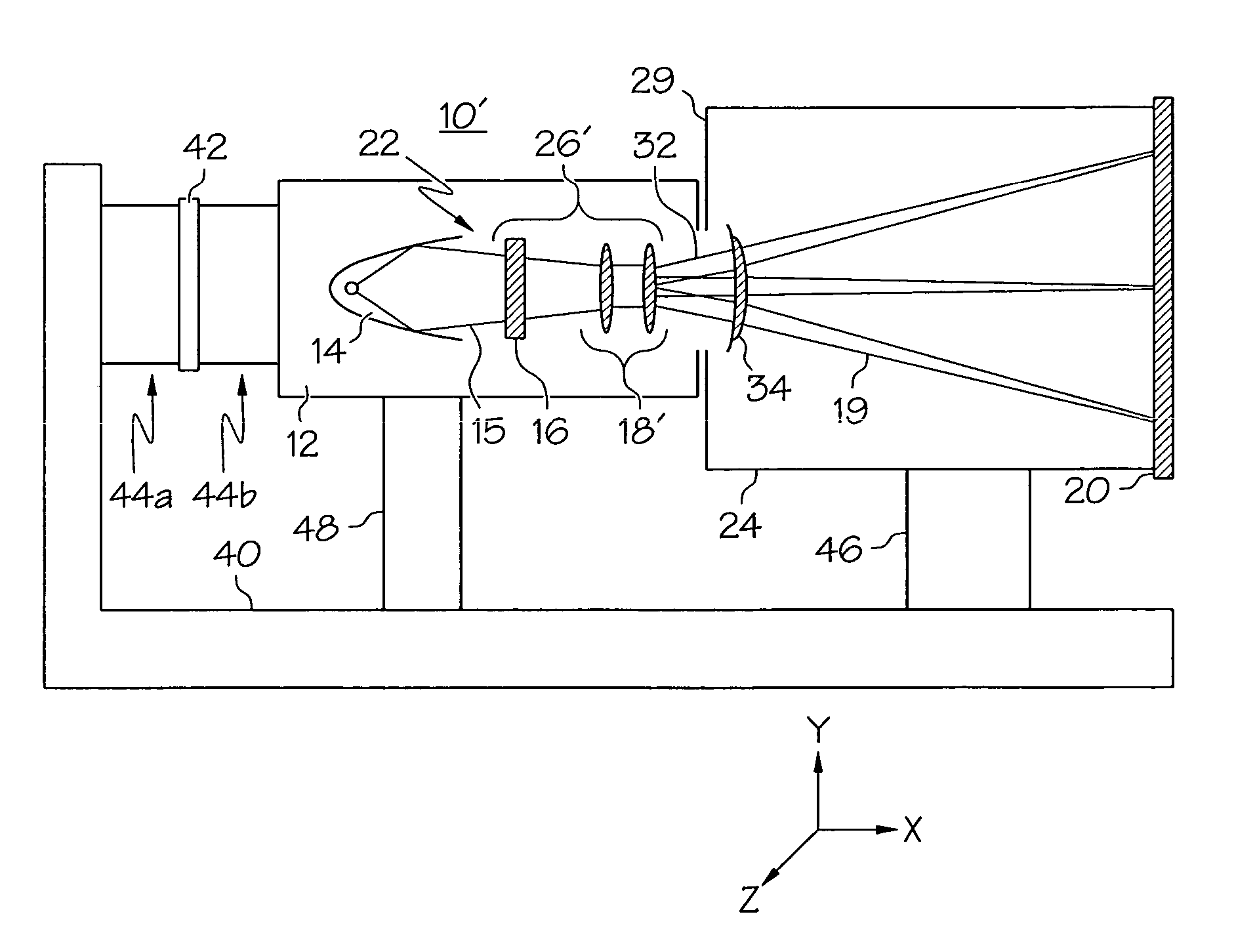 Image projection system with vibration compensation