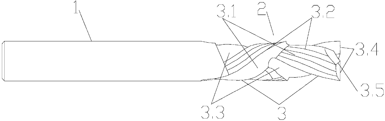 Two-edge pressure-type end mill