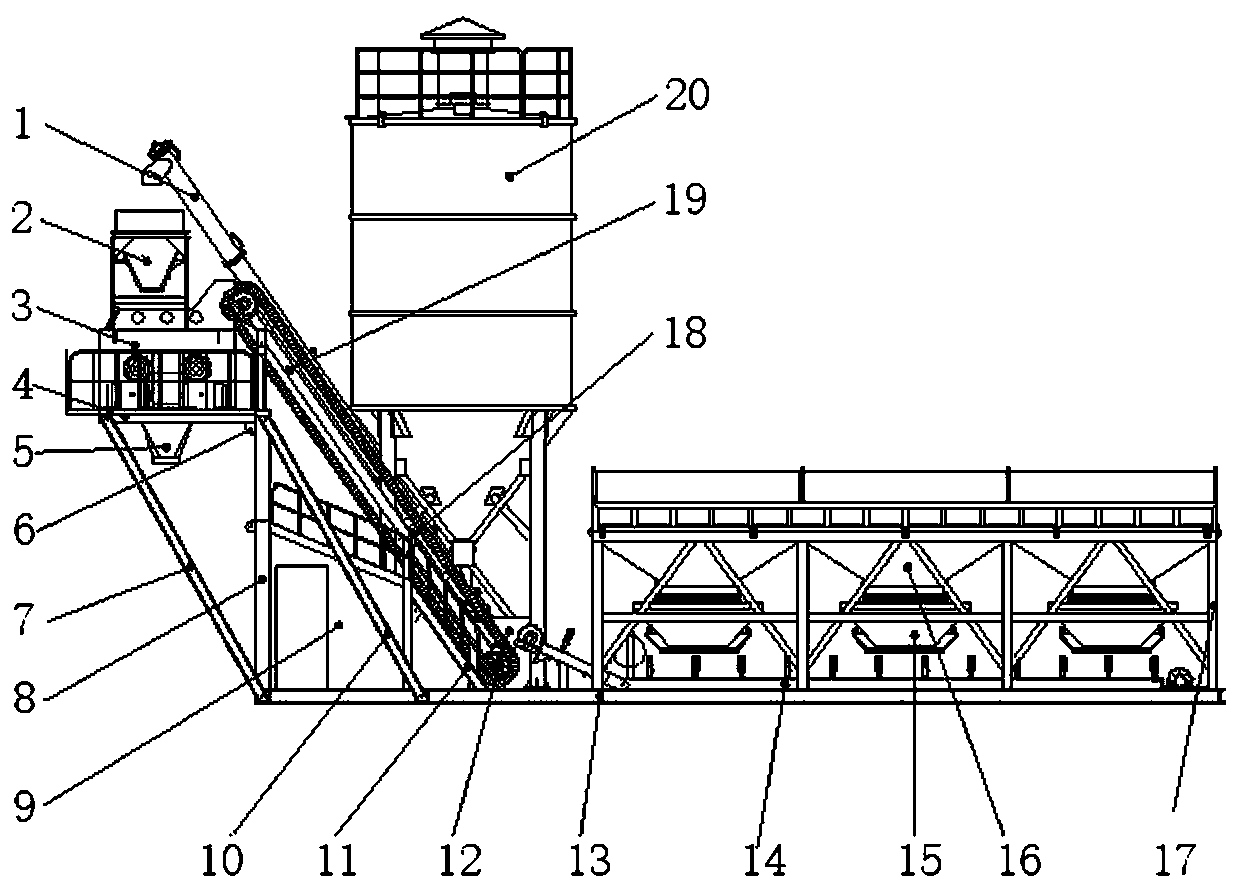 Integrated foldable foundation-free concrete mixing plant