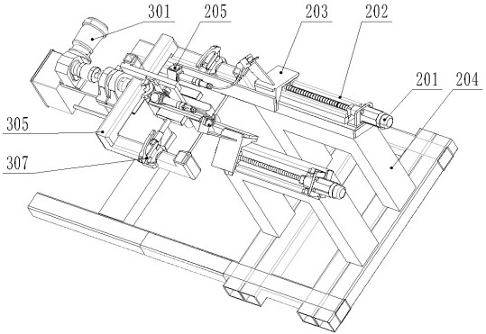 Automatic welding device for intermediate plate of double-row-shaft mold