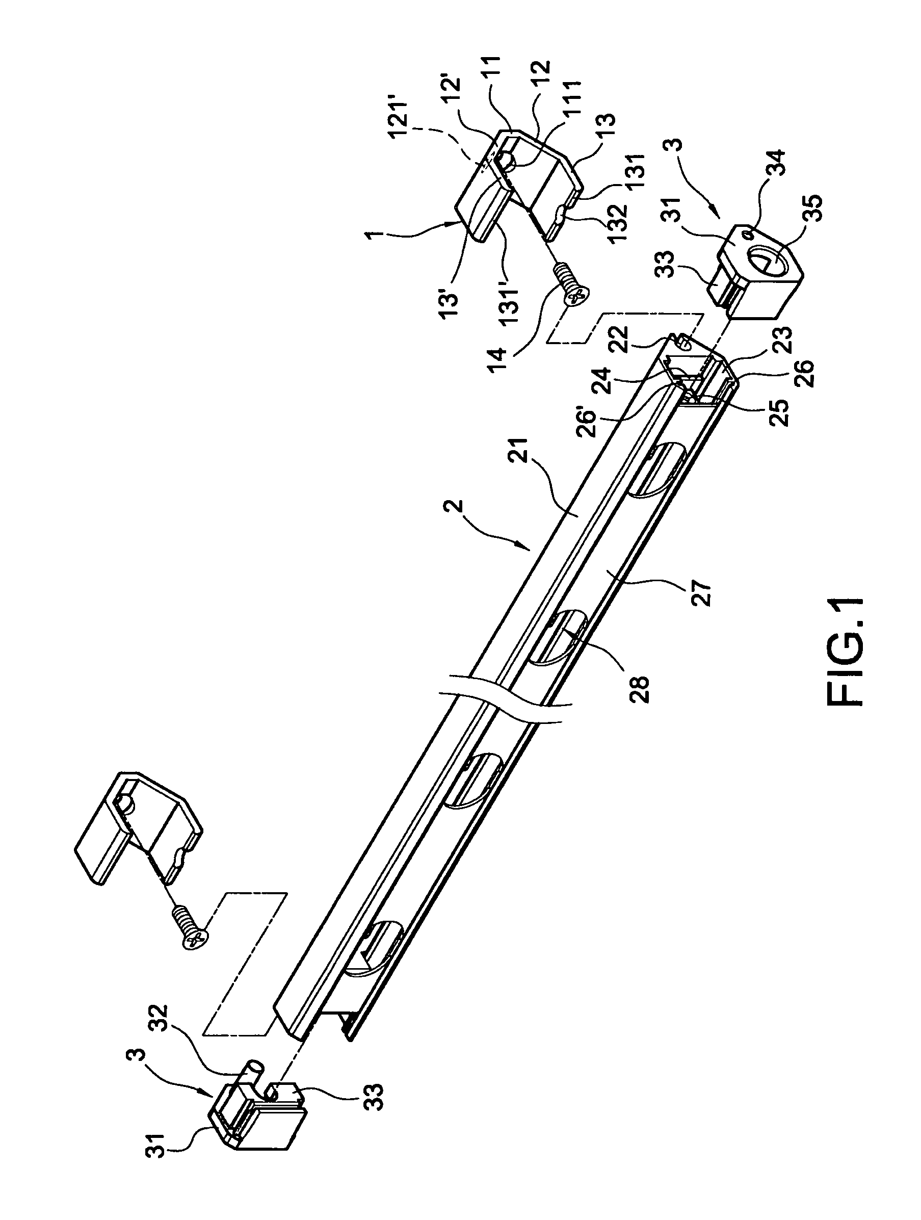 Assembly for fixing and connecting light bar lamp