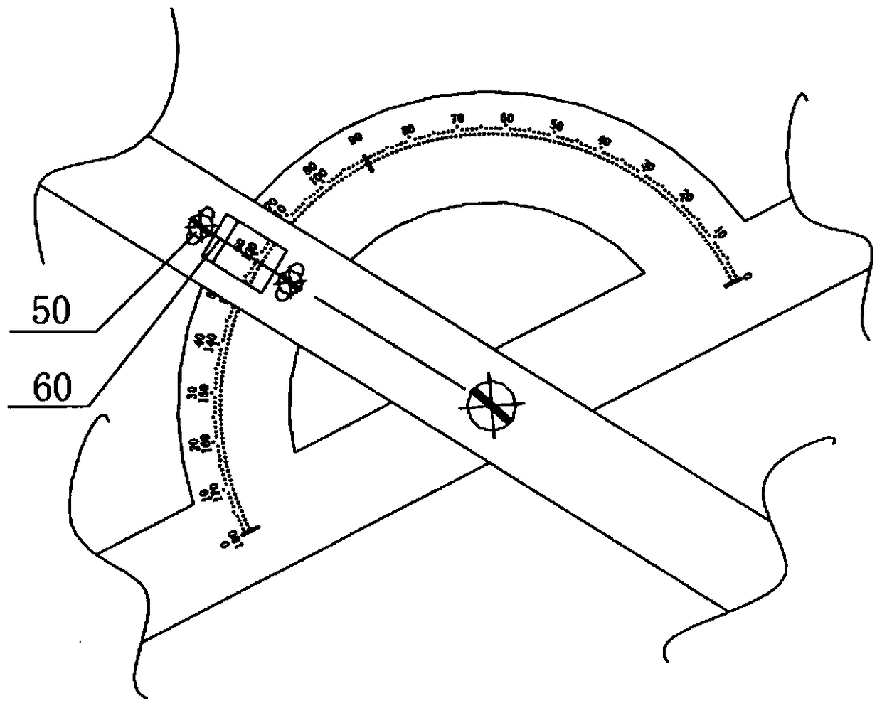 A scissors-type angle measuring device and angle measuring method