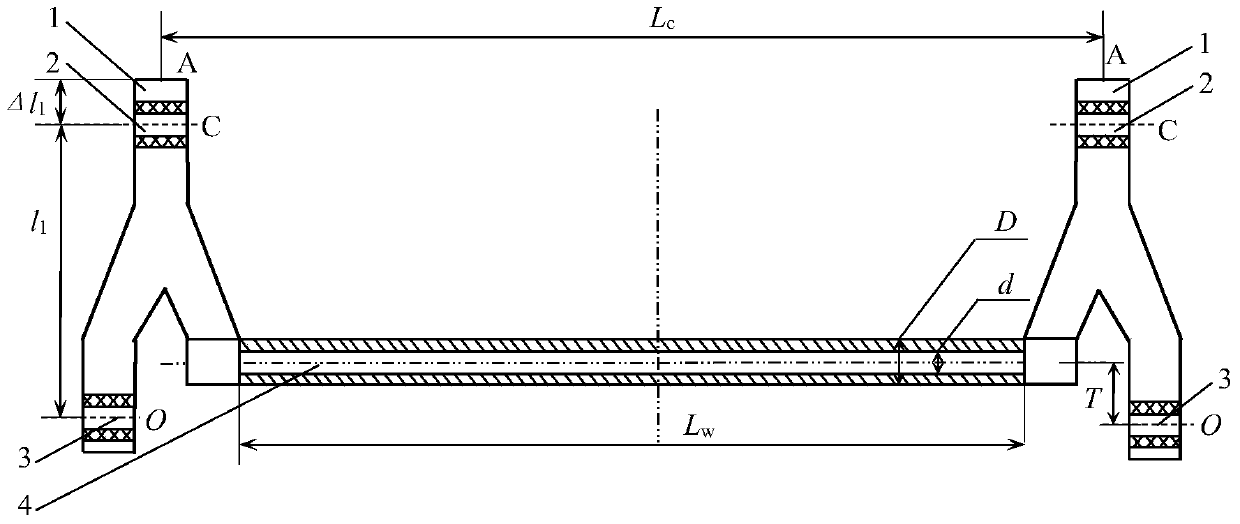 Design method of length of rubber bushing for inner offset non-coaxial cab stabilizer bar