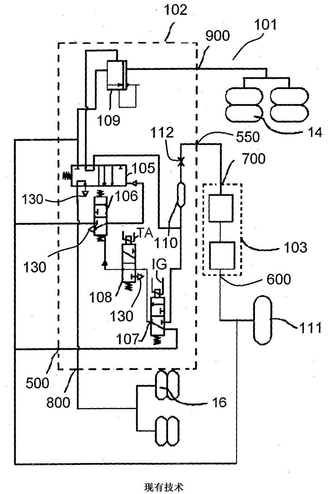 Lift axle control unit for a motor vehicle