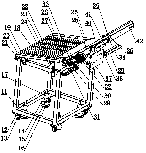 Filter pipe conveying and screening device for sewage treatment