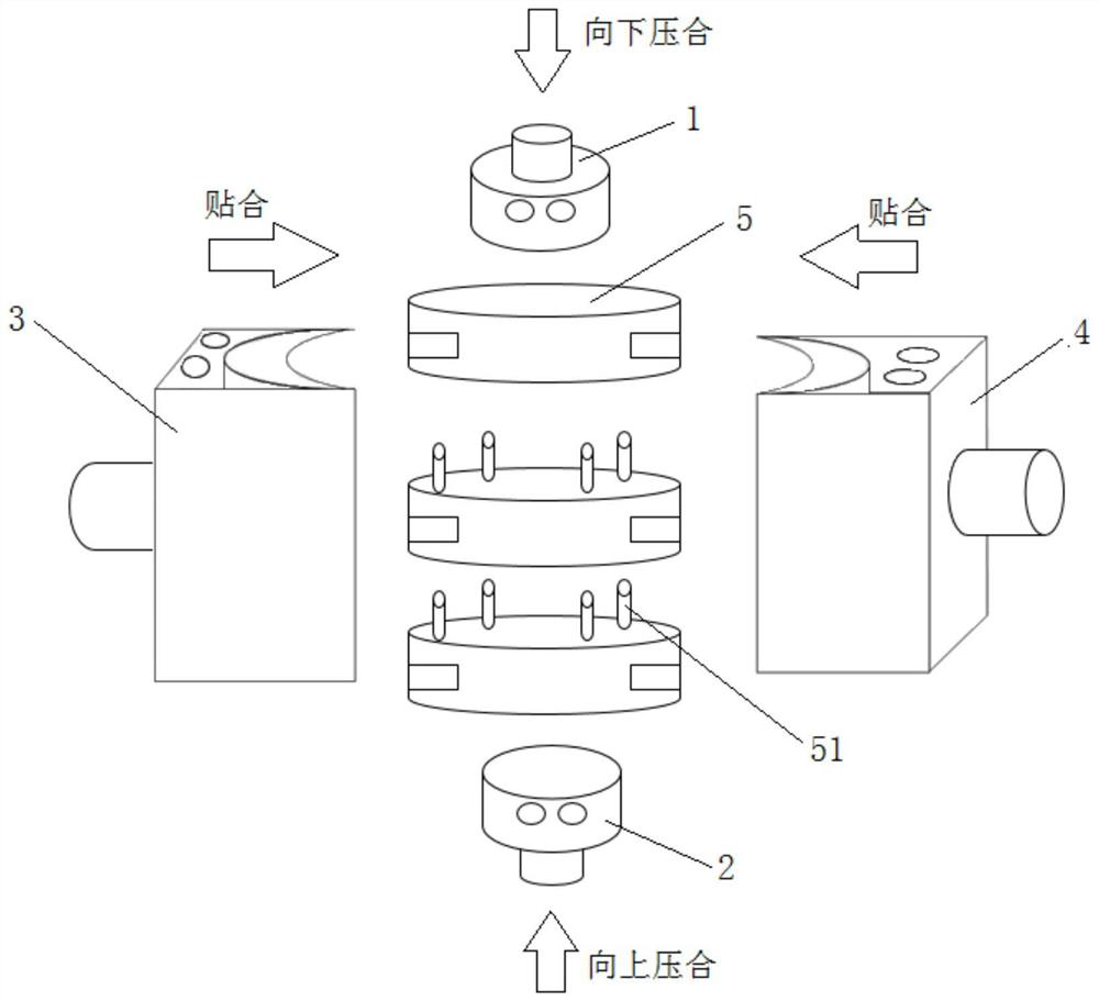 A multi-piece bonding structure of an LED semiconductor wafer