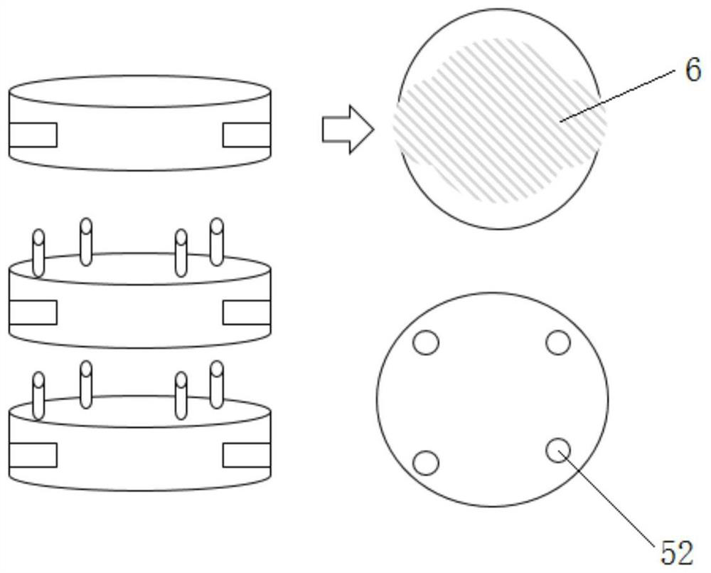 A multi-piece bonding structure of an LED semiconductor wafer