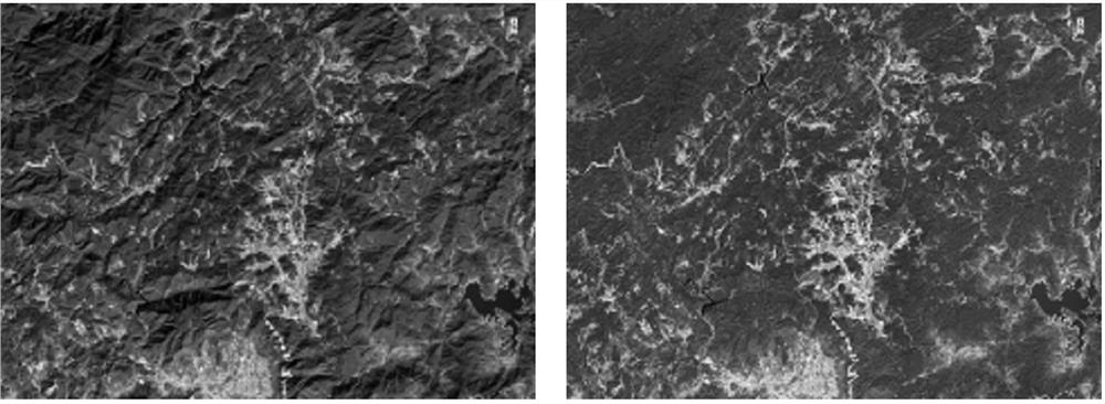 Remote sensing image near-infrared band terrain shadow correction method for monitoring mountain land