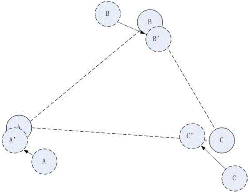 Relative-distance and tracking coordinate value combination multi-AUV self-locating method