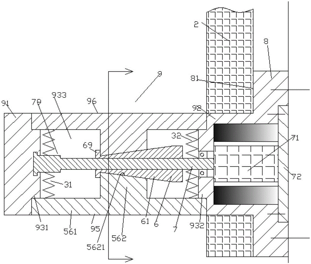 Mounting and locking column device used for wall-mounting part