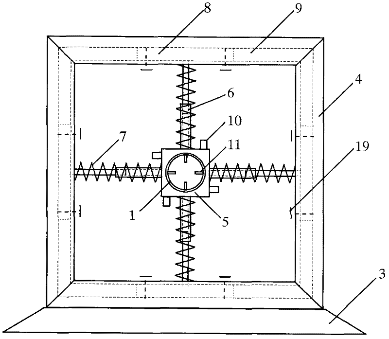 Test device with controllable vibrational degrees of freedom for vortex-induced vibration of cylinders