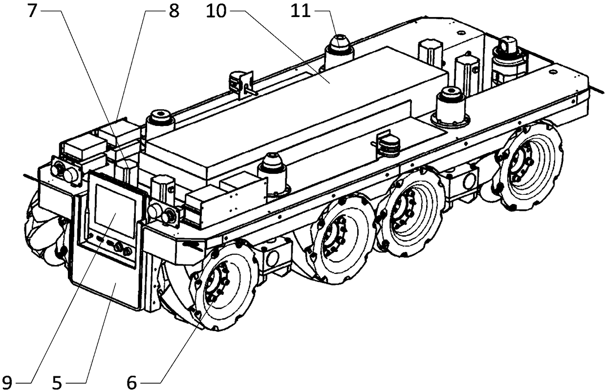 Omni-directional mobile robot for machine tool table changeover