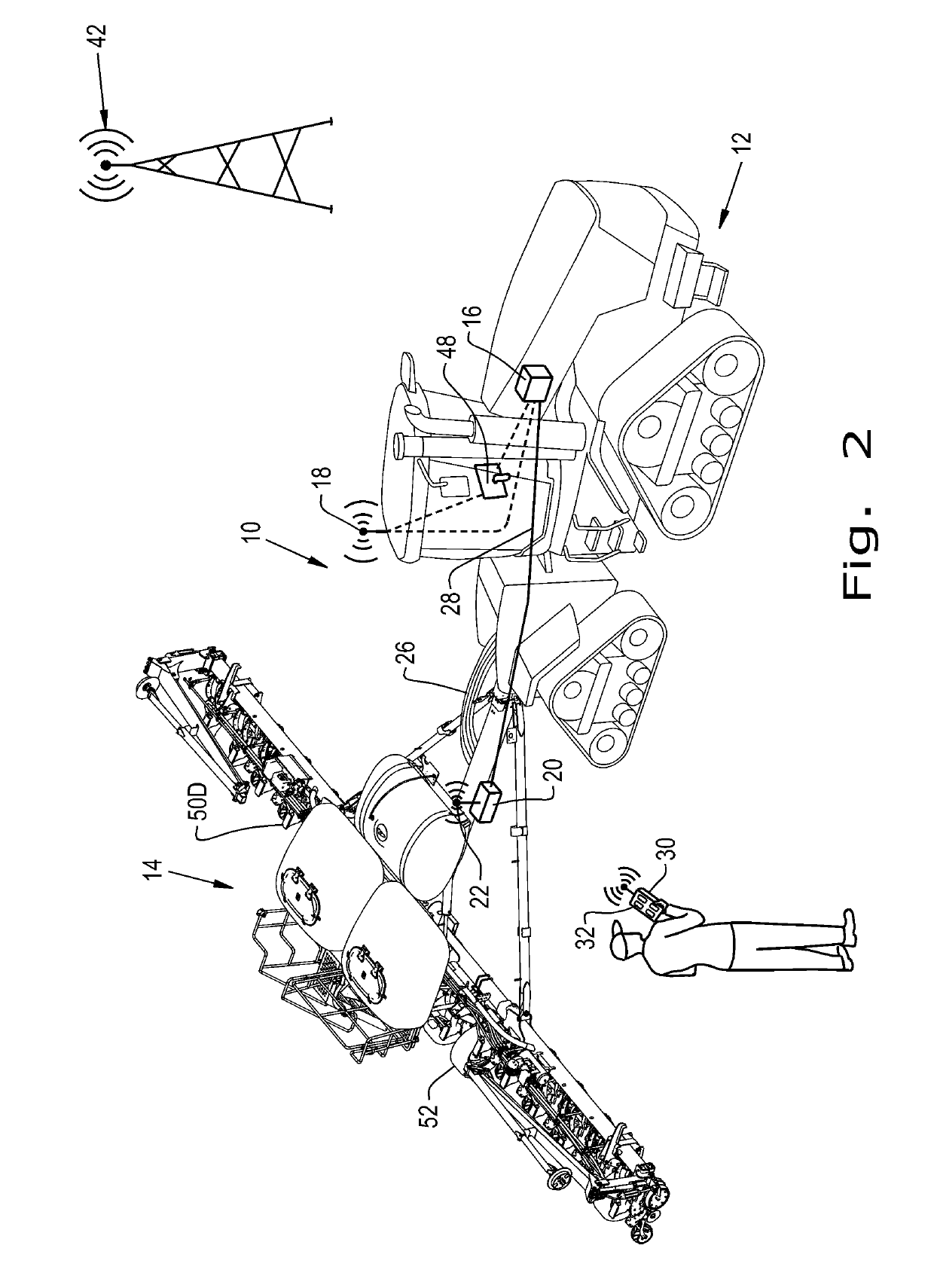 Method of adjusting tillage equipment remotely from outside a tractor cab