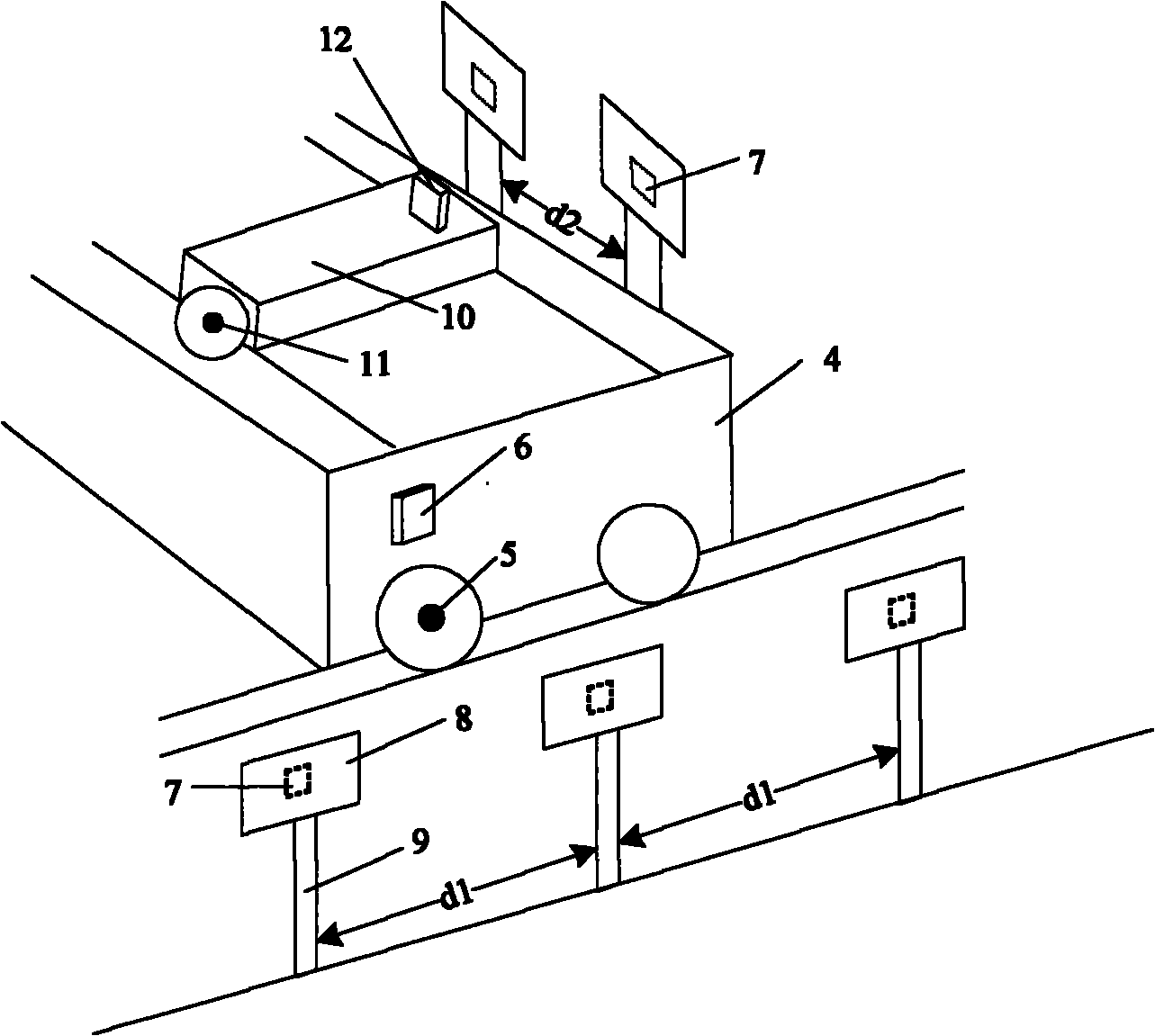 Traveling crane position tracking device based on radio frequency identification