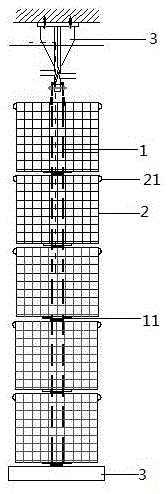 A vertical greening column device and vertical greening system