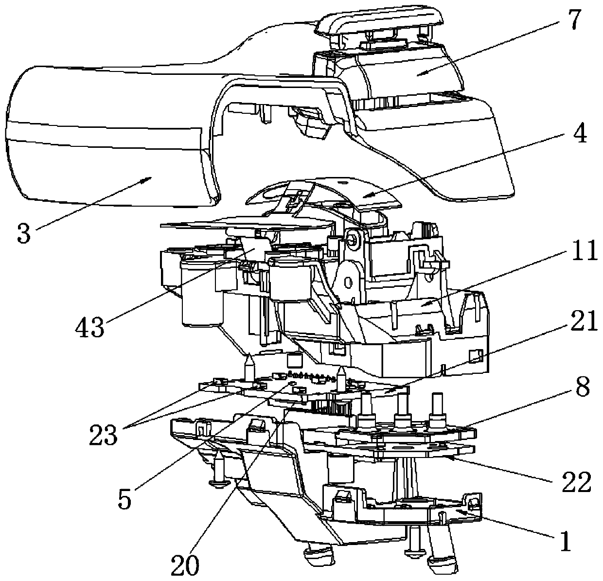 Steering wheel touch switch structure