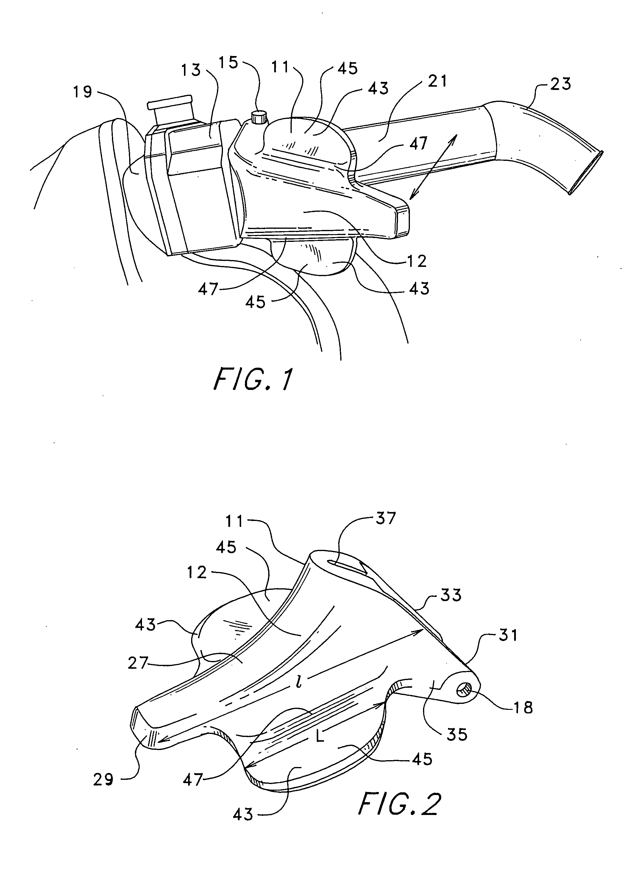 Modified manual control lever devices and methods