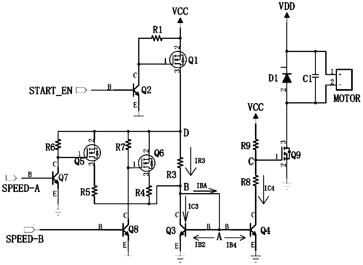 A DC motor speed control circuit and electronic equipment with the circuit