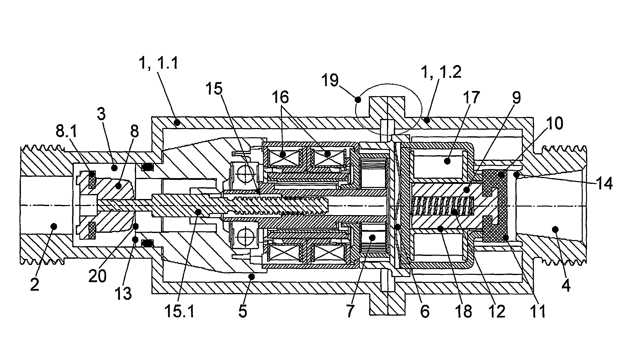 Gas regulating and safety valve for burners of a modulatable gas heating device