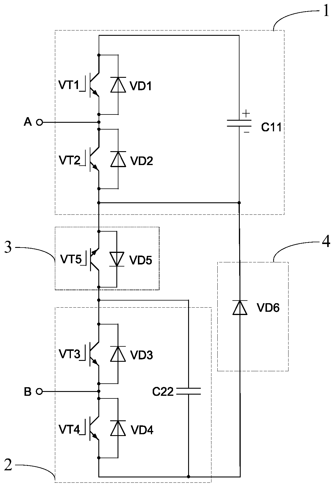 A topology of mmc modules applied to flexible direct current transmission systems