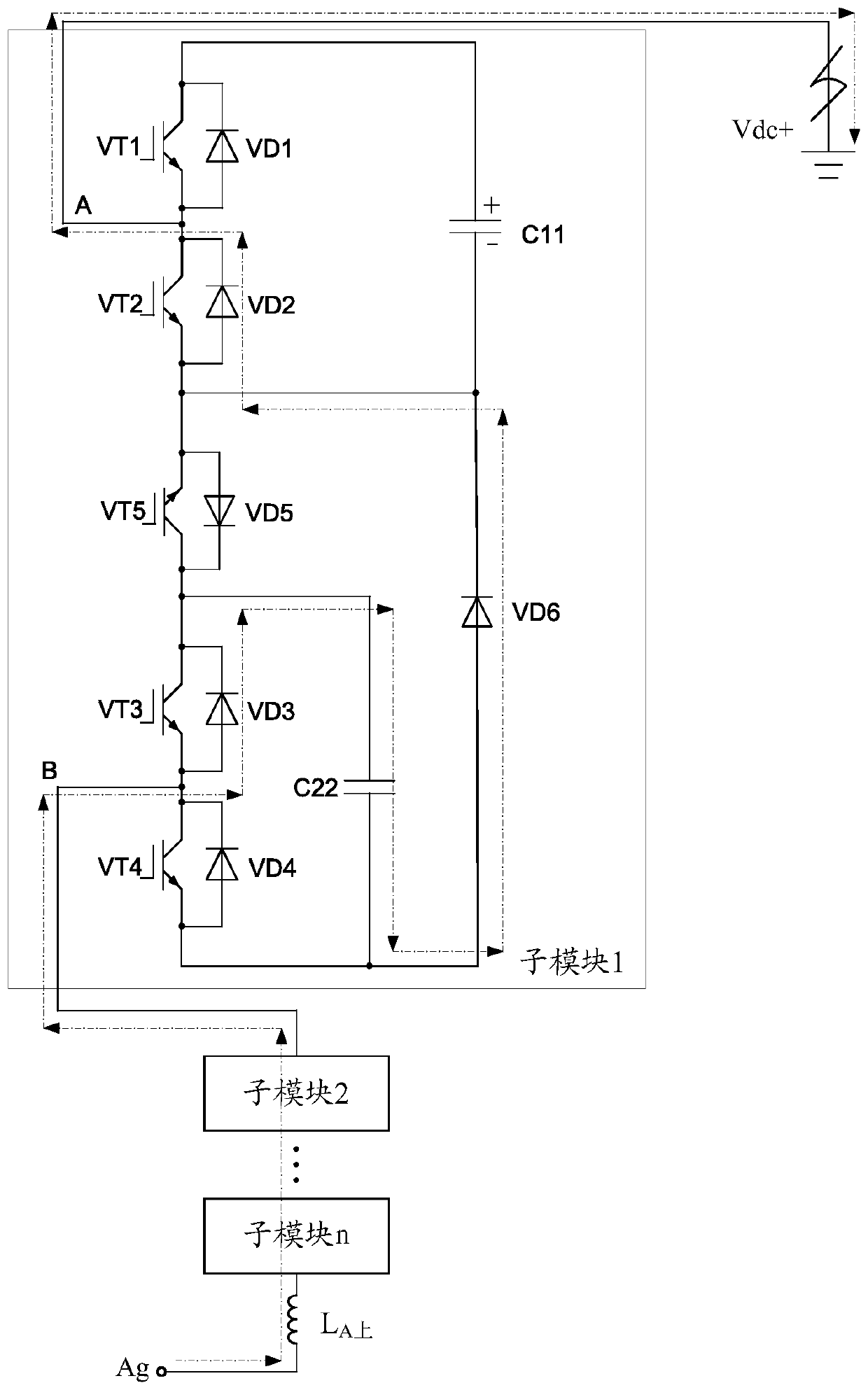 A topology of mmc modules applied to flexible direct current transmission systems