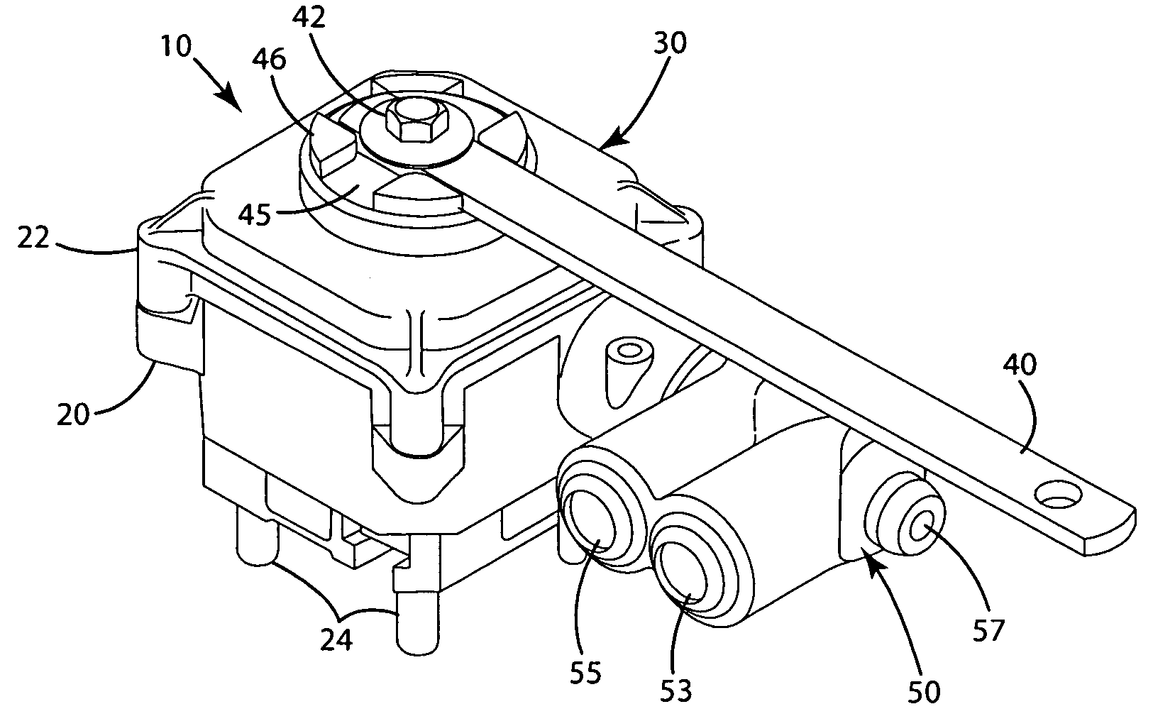Height control valve for vehicle leveling system