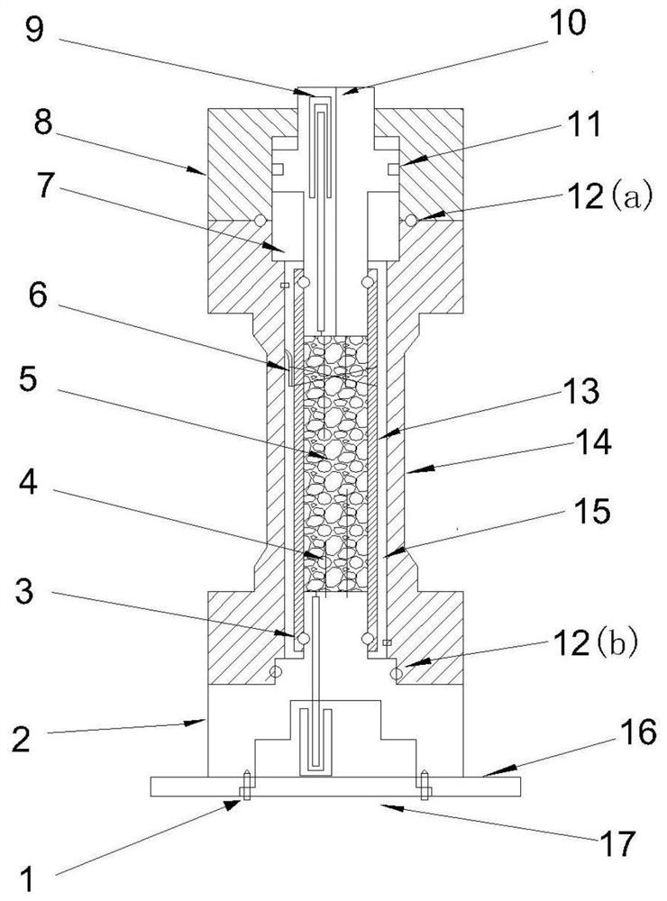 Hydrate sediment in-situ permeability pressure gradient and mechanical property measuring system