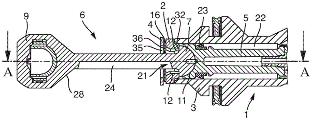 Device and method for immobilizing an actuating linkage of an actuating pedal in a motor vehicle