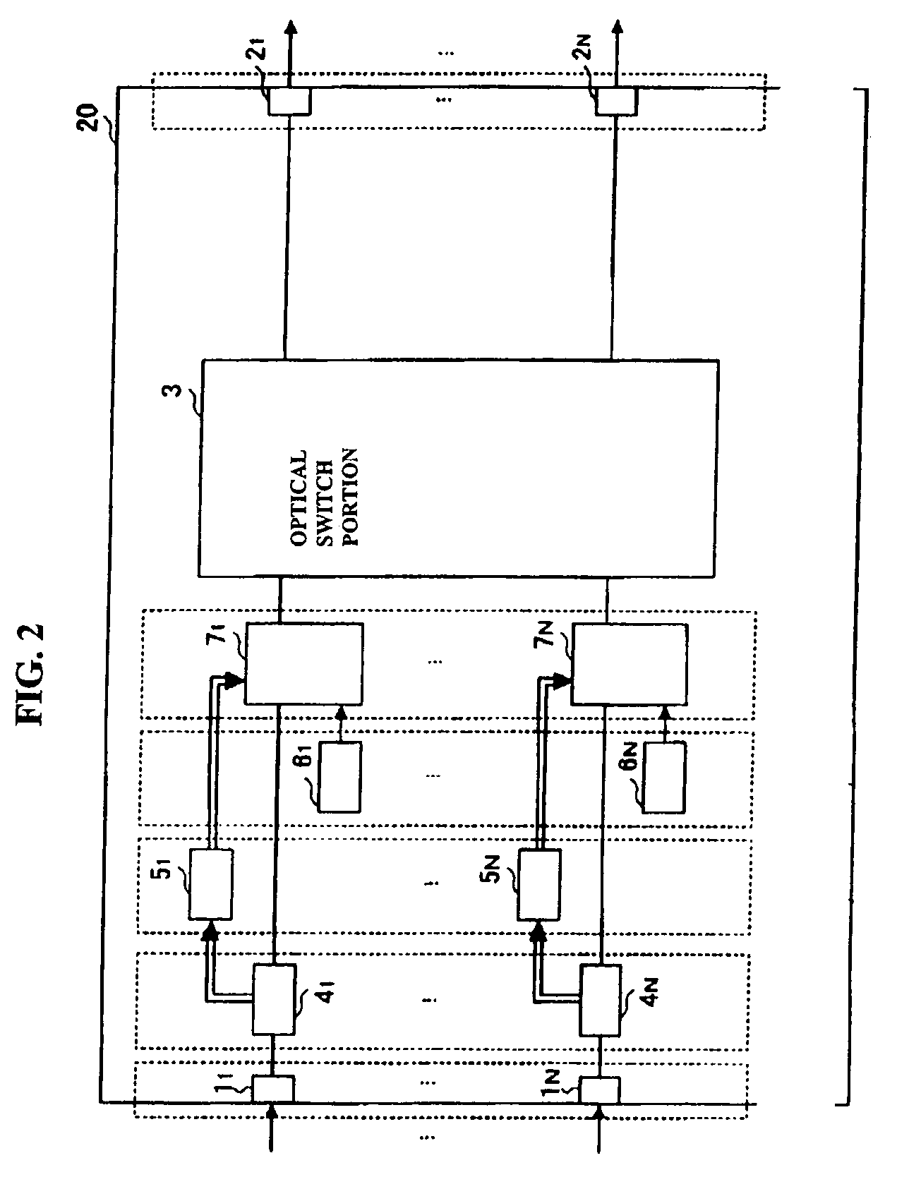 Optical crossconnect device and monitoring method of optical crossconnect device