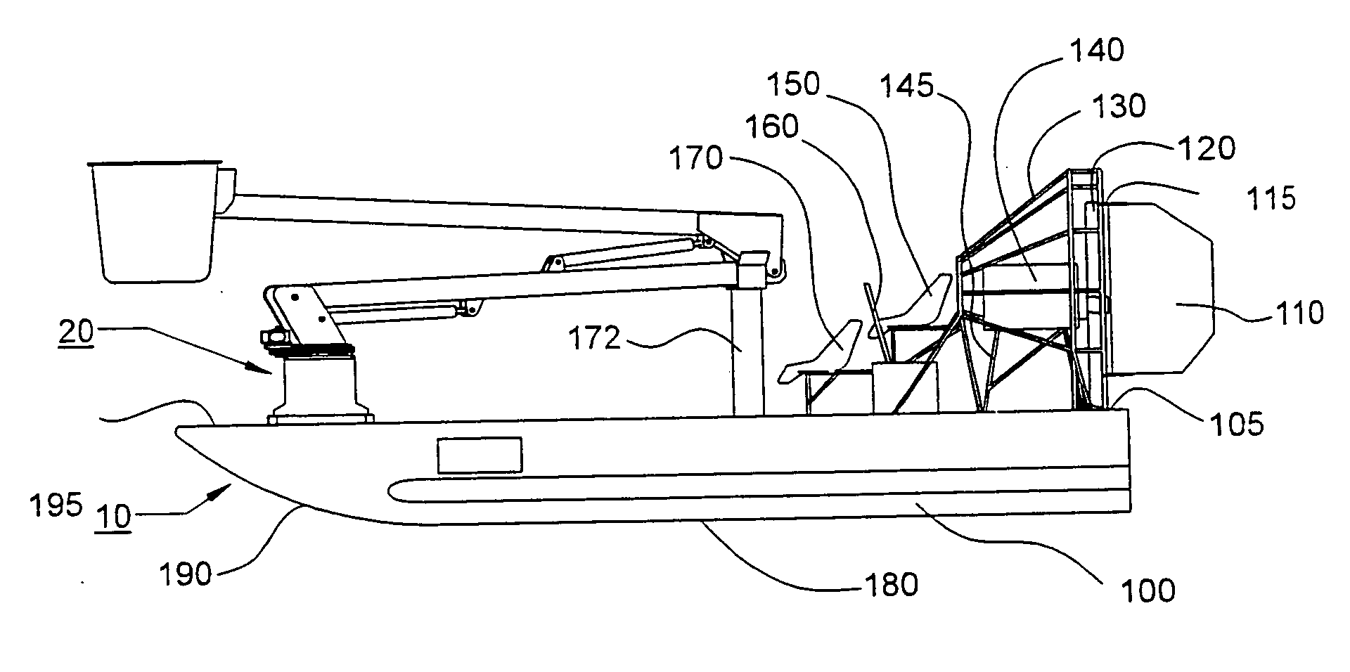 Air-propelled vessel with articulating member