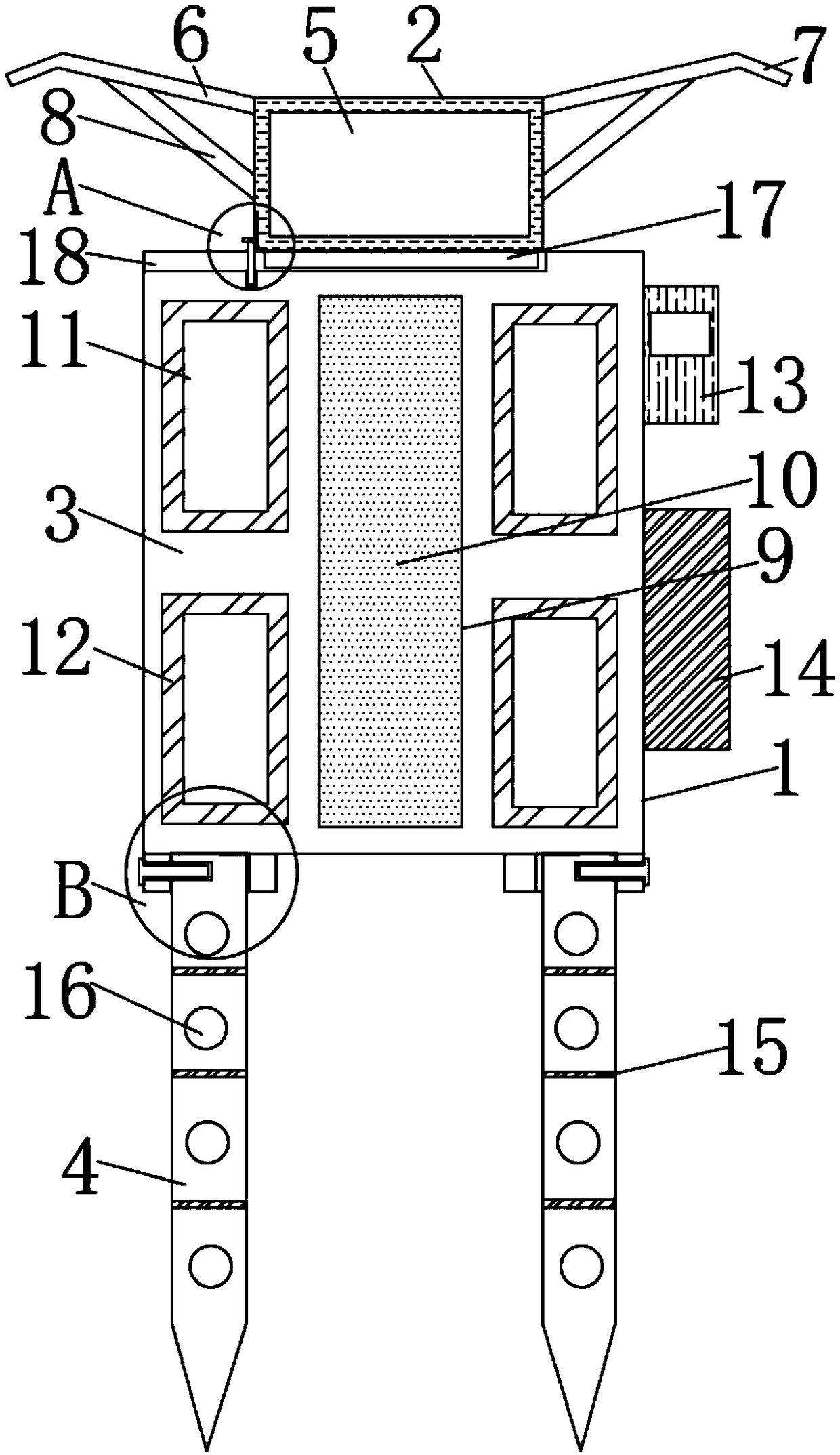 Sampling device for planting environment detection