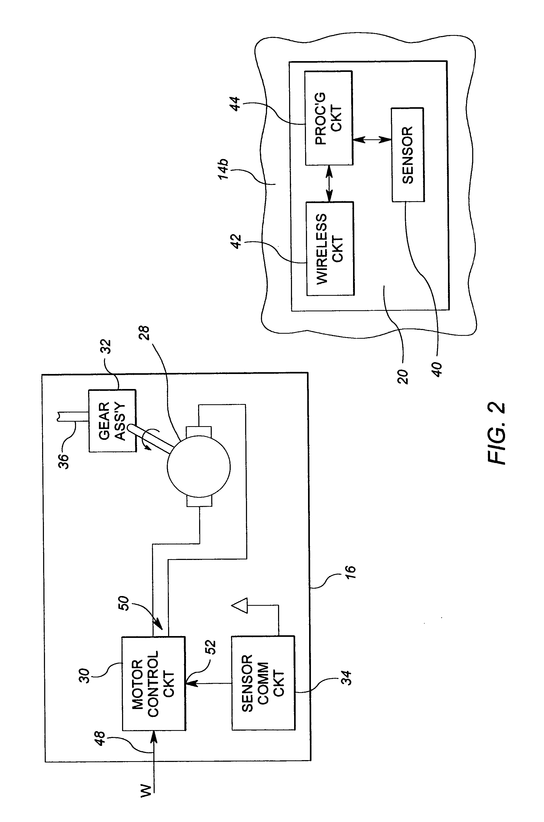 Arrangement for detecting the position of a damper blade using a wireless communication sensor