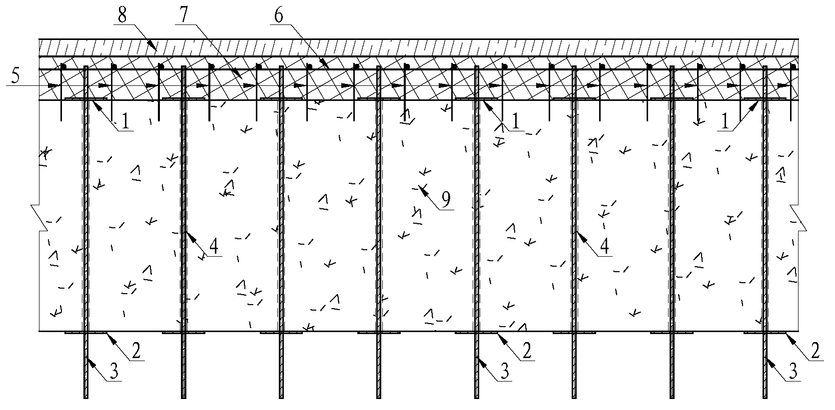 Single plate force-bearing reinforcing method of hollow slab bridge