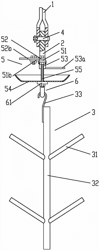 Hanging tool for hung conveying spraying line