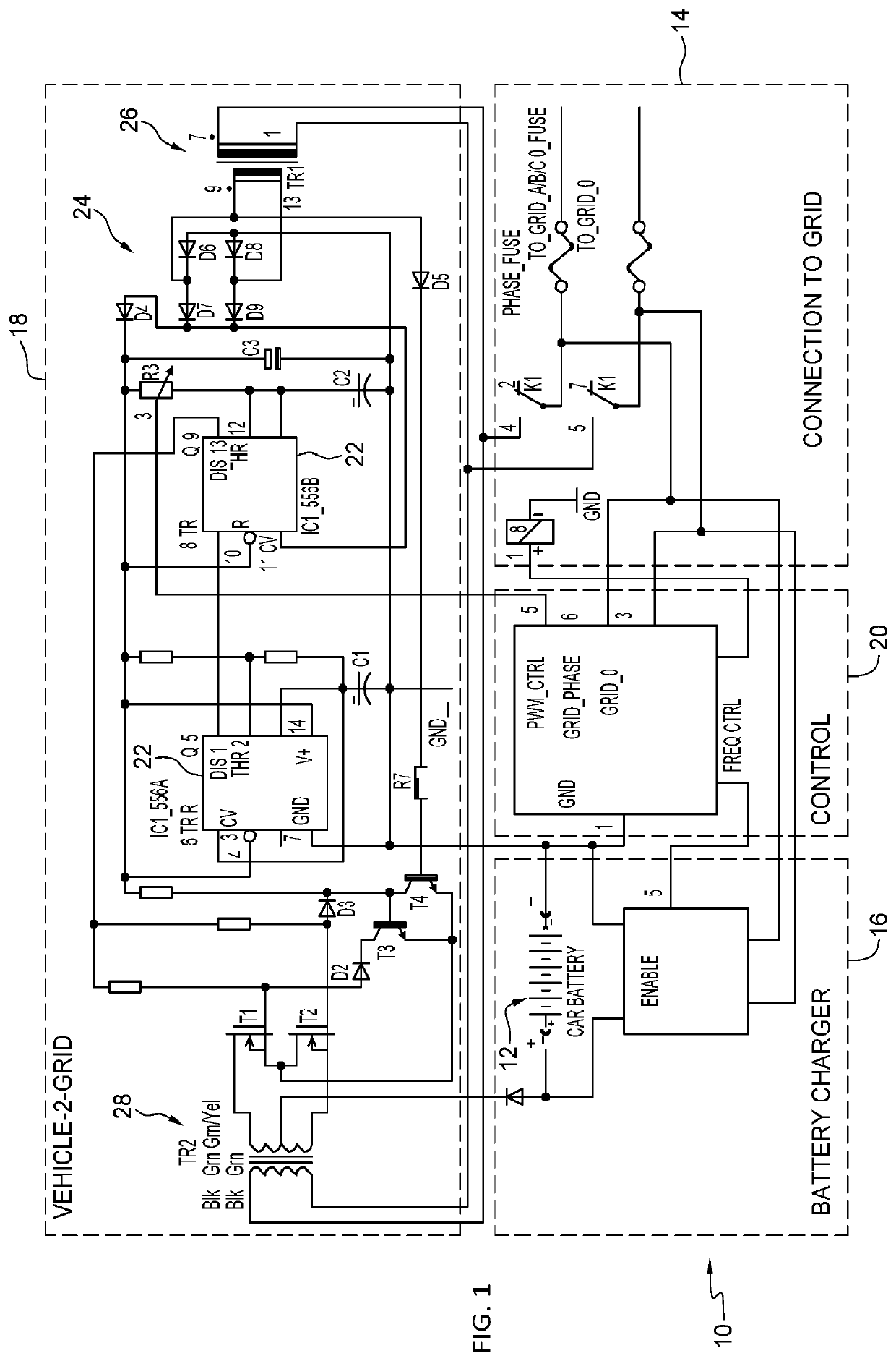 Battery control methods and circuits, and energy storage to grid connection systems
