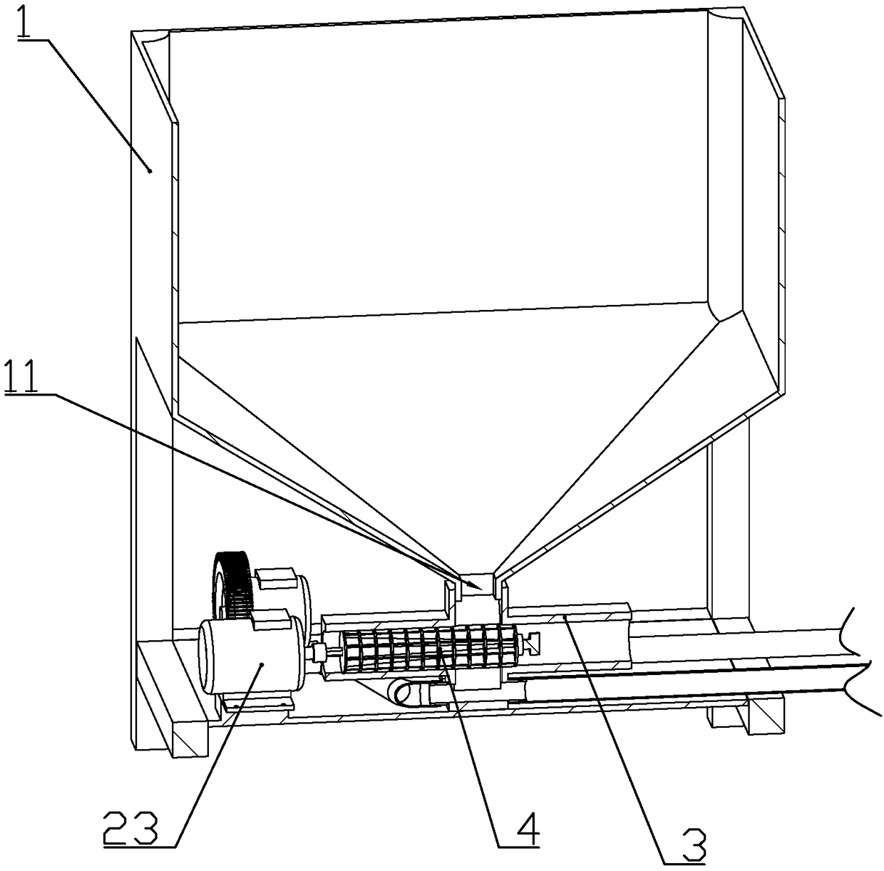 Automatic feeding device for fish farming pond