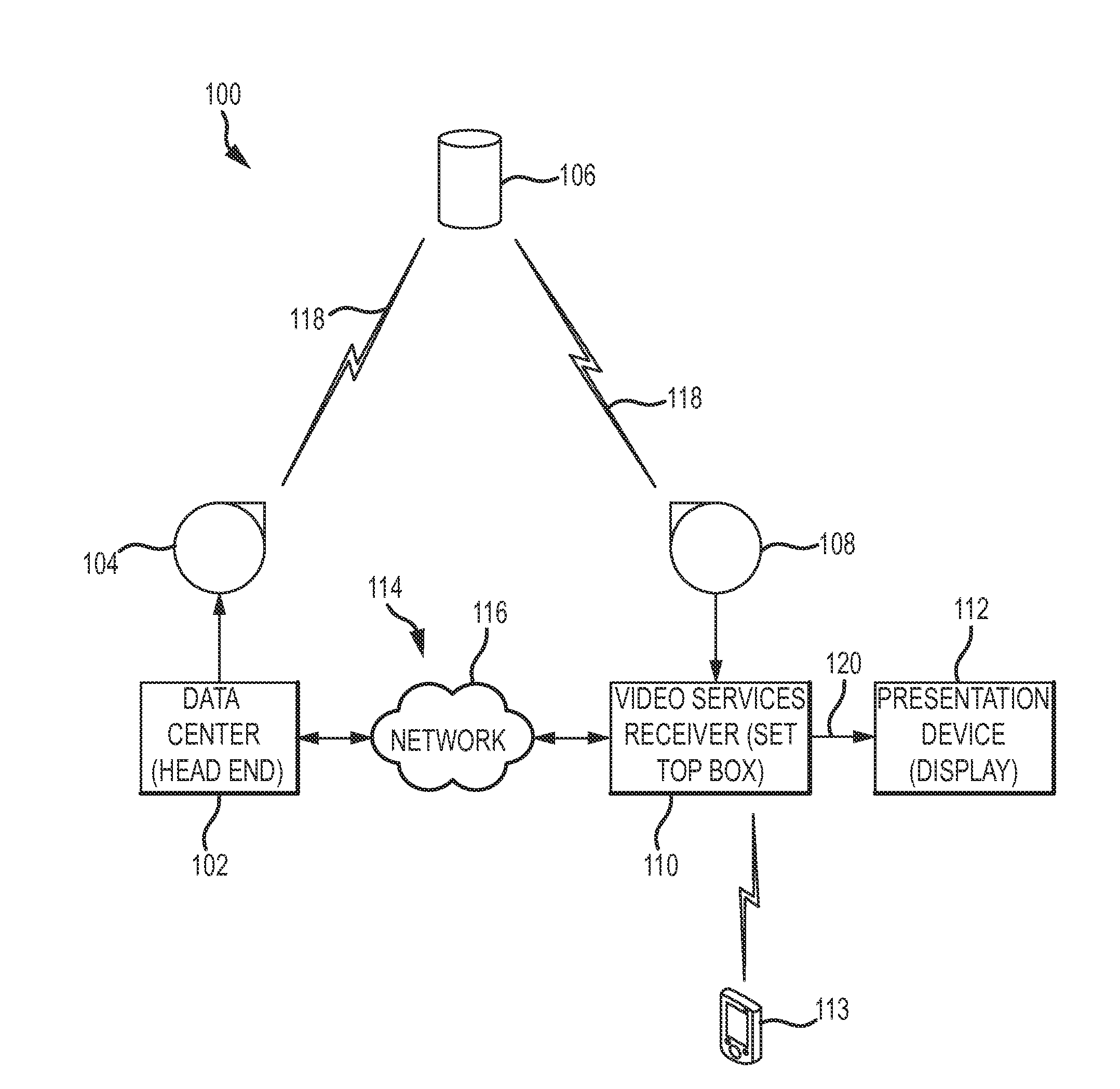 Video services receiver that provides a service-specific listing of recorded content, and related operating methods