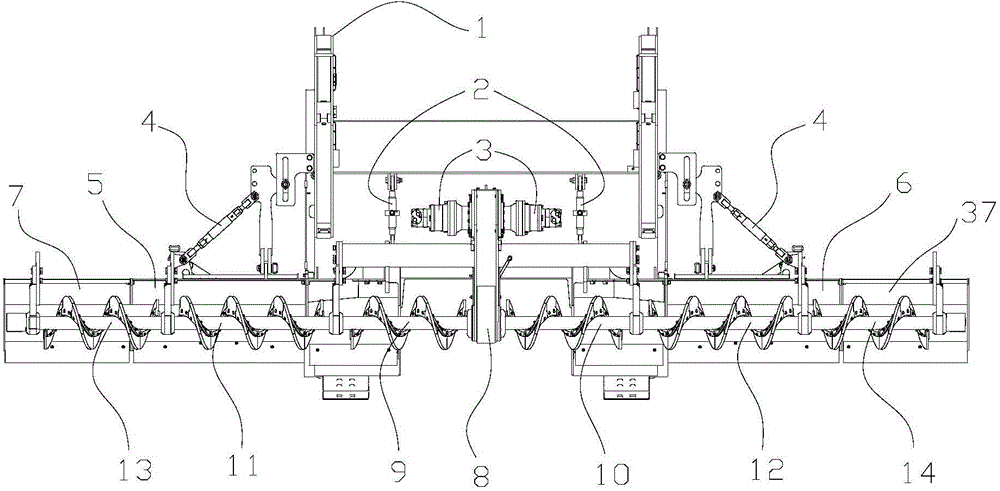 Screw material distributor with heating device and paver of screw material distributor