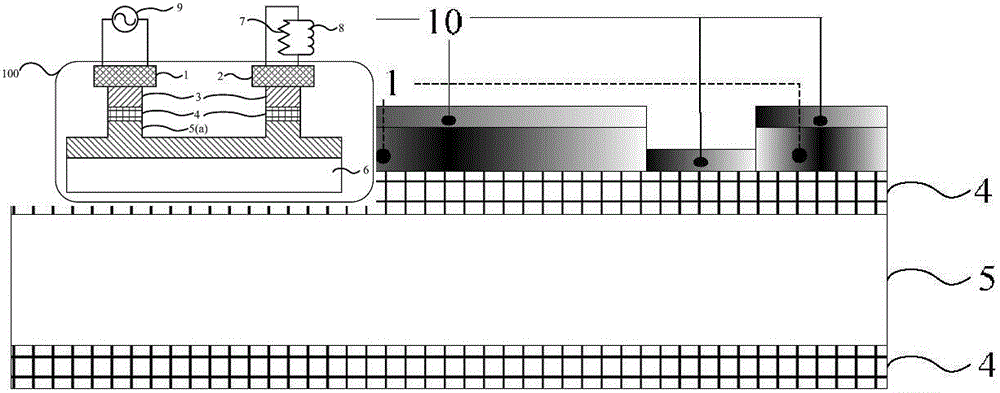 Vibration-excitation-vibration-absorption traveling wave guide microfluid delivery device
