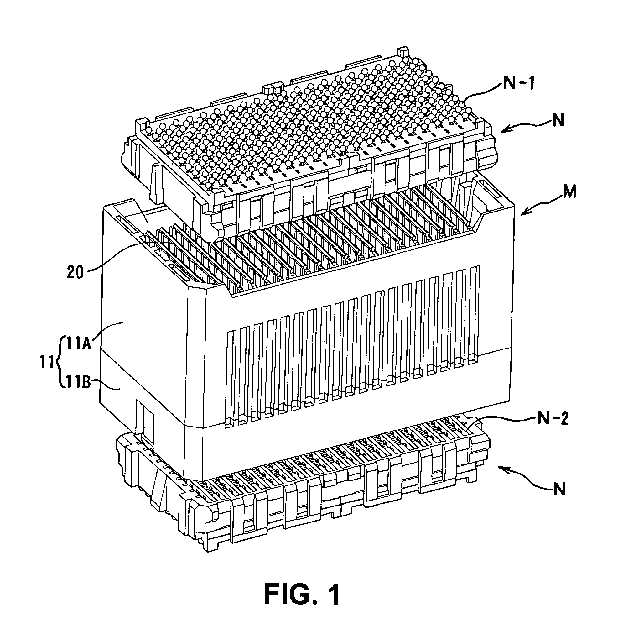 Middle electrical connector