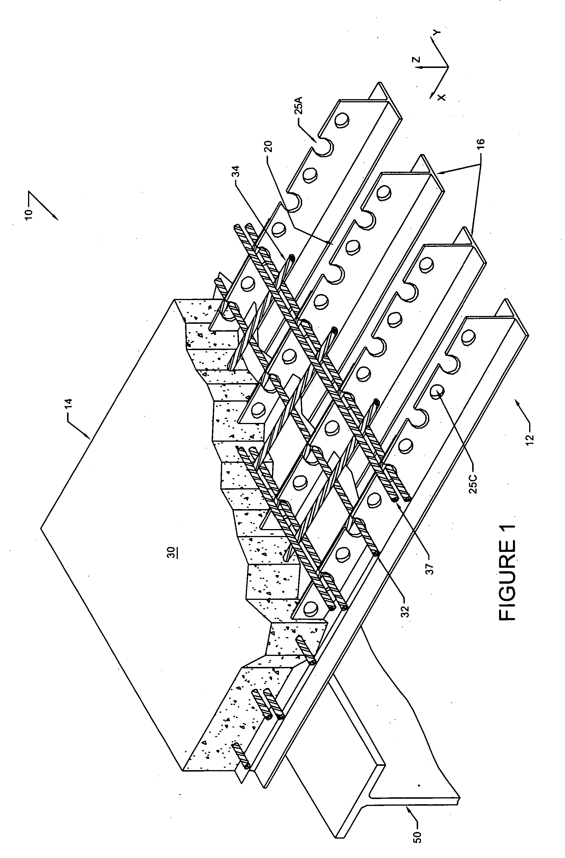 Prestressed or post-tension composite structural system