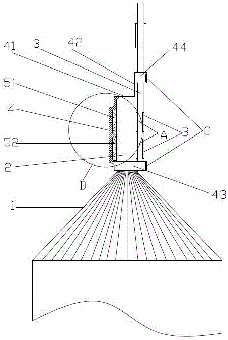 A welding structure of lithium battery pole piece foil and tab